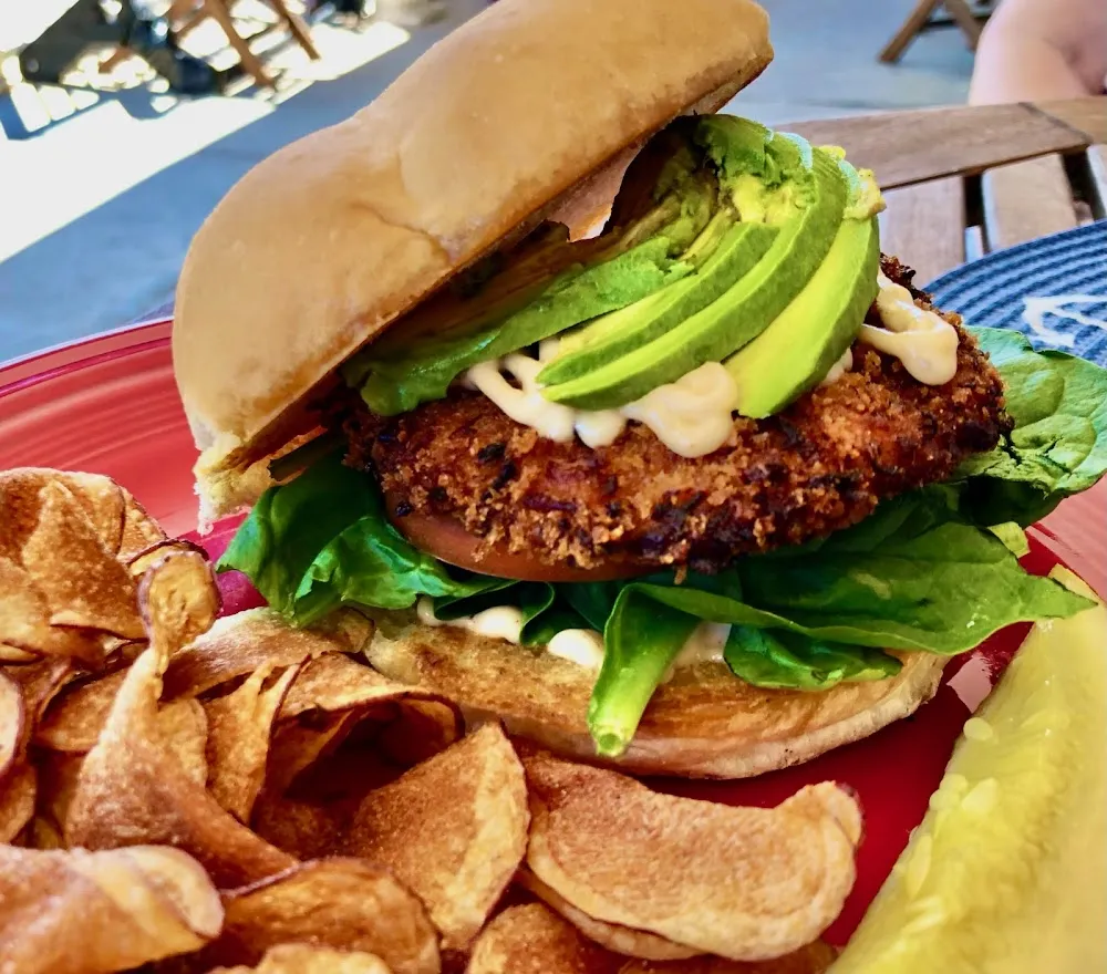 Avocado Pico Burger with Cilantro Avocado Mayo